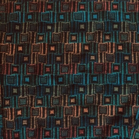 TRICOTS ST RAPHAEL Earthy Palette Geometric Motif 100% Merino Wool Sweater Sz L - Picture 2 of 5